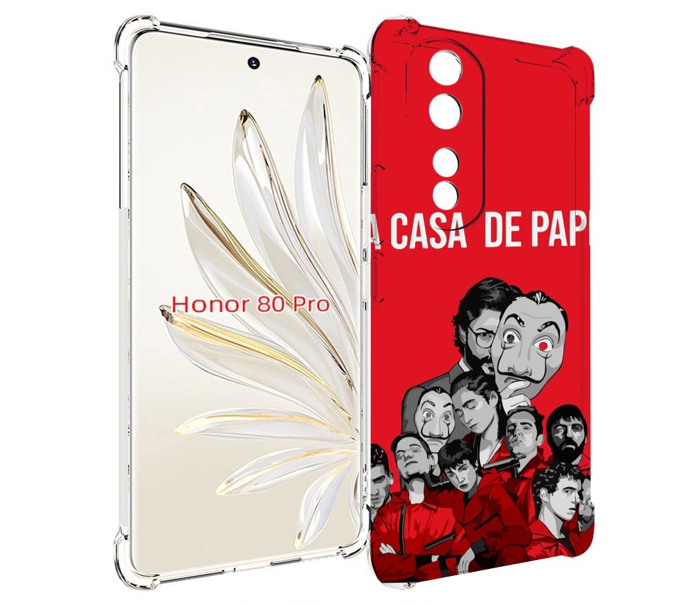 

Чехол MyPads бумажный-дом-команда для Honor 80 Pro, Прозрачный, Tocco