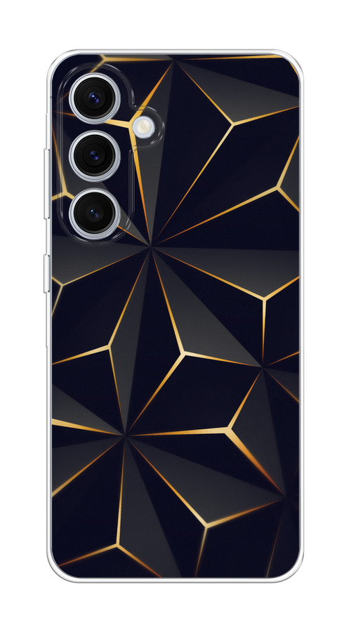 

Чехол на Samsung Galaxy S24 FE 5G "Черные полигоны", Золотистый;черный, 2109950-1