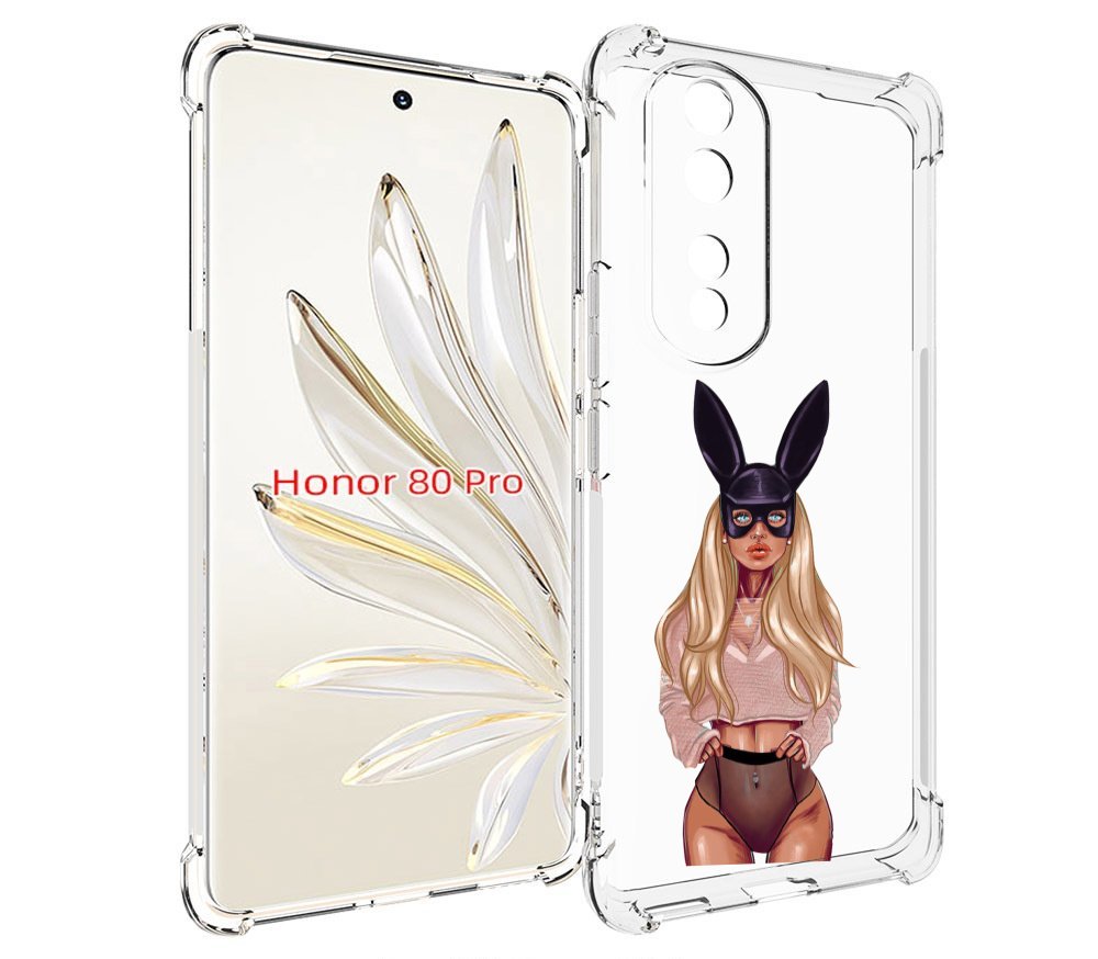 

Чехол MyPads блондинка-с-ушками женский для Honor 80 Pro, Прозрачный, Tocco