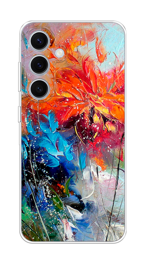 

Чехол на Samsung Galaxy S24 FE 5G "Абстрактные цветы", Оранжевый;синий, 2109950-1