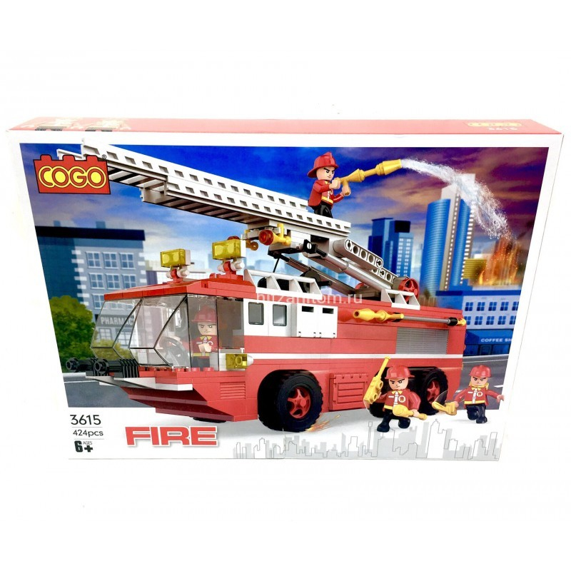 Конструктор Cogo Пожарная машина 424 детали конструктор cogo пожарная машина с лестницей 613 деталей