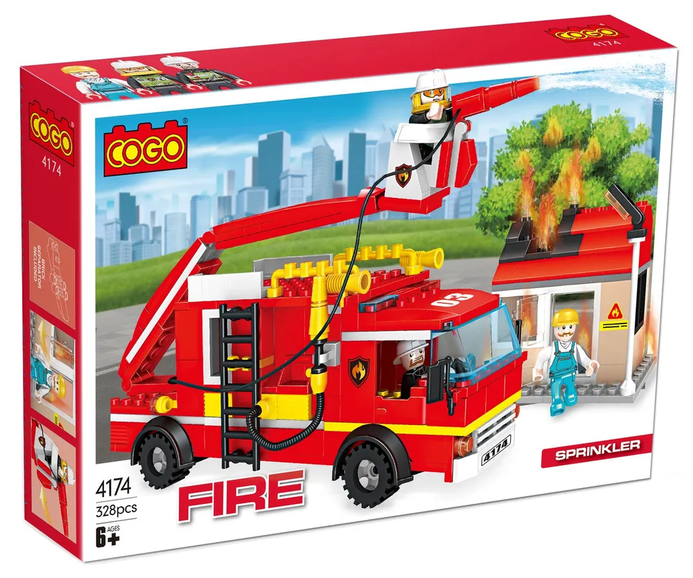 Конструктор Cogo Пожарная машина 328 деталей конструктор cogo пожарная машина с лестницей 613 деталей