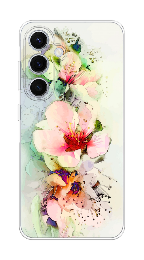 

Чехол на Samsung Galaxy S24 FE 5G "Нежные цветы", Зеленый;розовый, 2109950-1