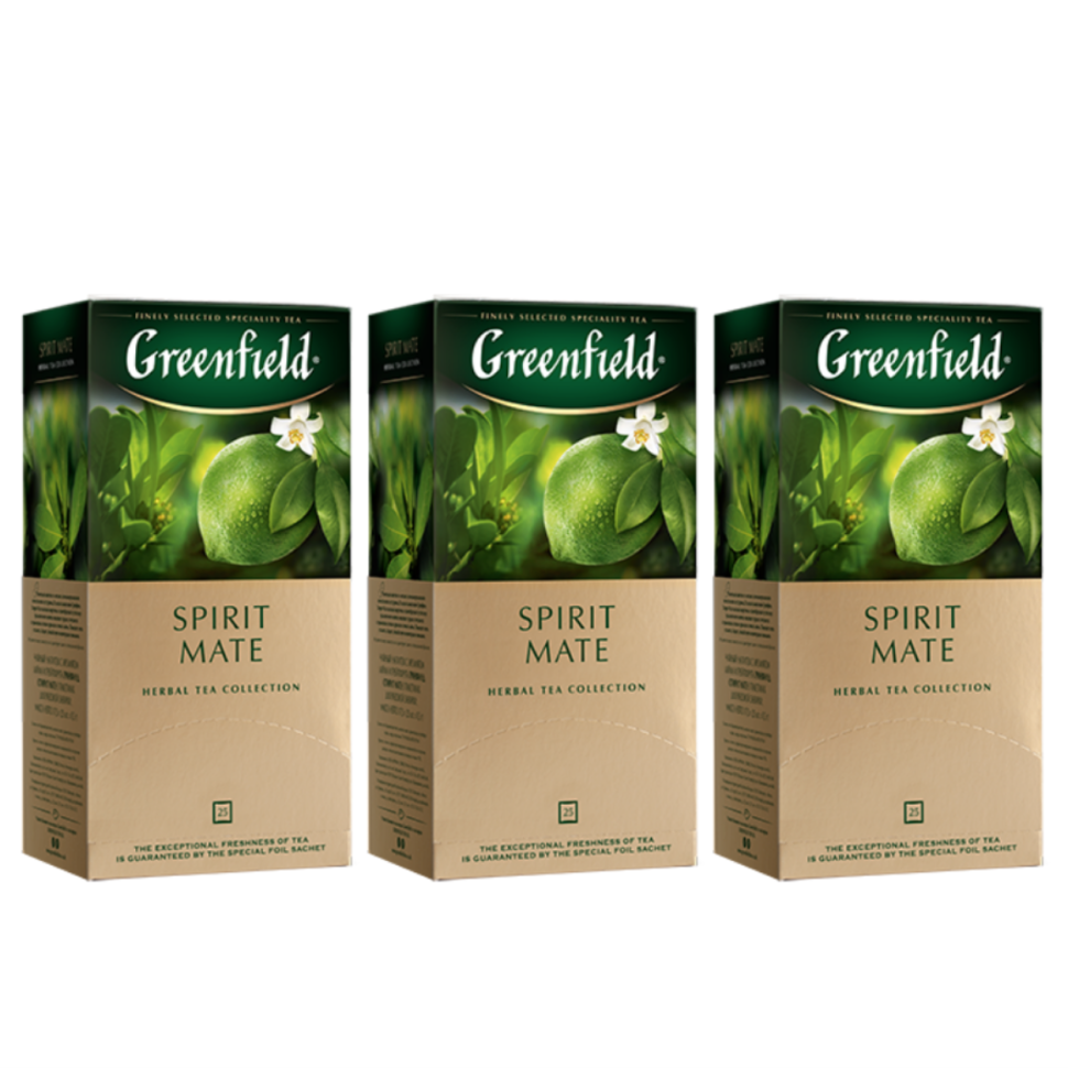 Чай травяной Greenfield Spirit Mate, 3 упаковки по 25 пакетиков