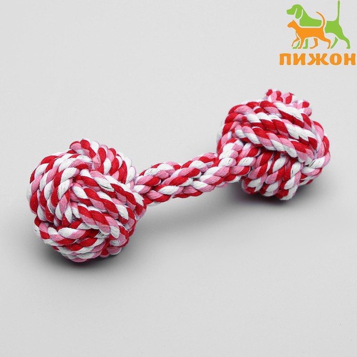

Игрушка для собак Пижон Гантельмикс тренировочная канатная микс цветов 180г