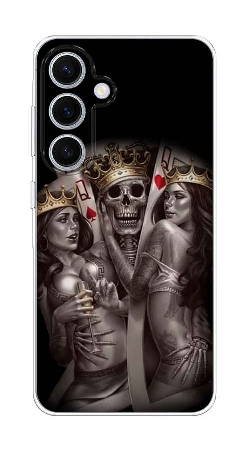 

Чехол на Samsung Galaxy S24 FE 5G "Карты король и королевы", Серый;желтый, 2109950-1