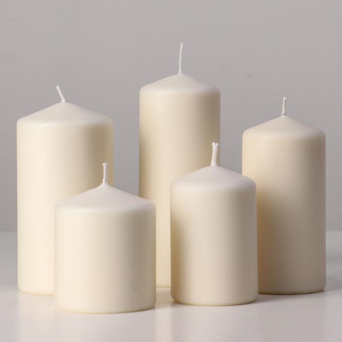 фото Набор свечей - цилиндров феномен, 5 шт, белый ikea