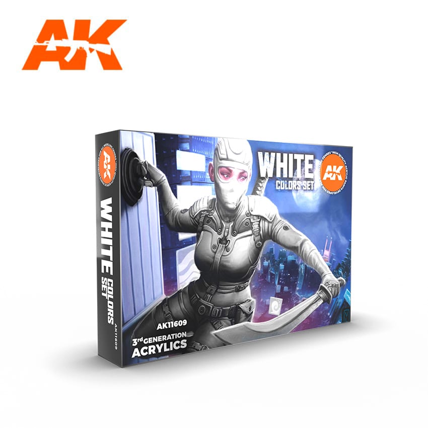 фото Набор белых акриловых красок ak interactive ak-11609