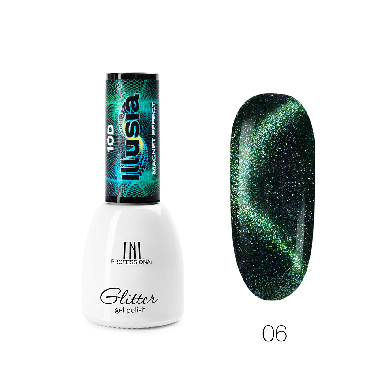 

Гель-лак Illusia 10D, кошачий глаз №06 - зеленый фиолетовый, TNL Professional, 7 мл