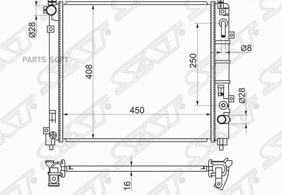 

SAT Радиатор NISSAN MARCH/MICRA K13 10- HR12