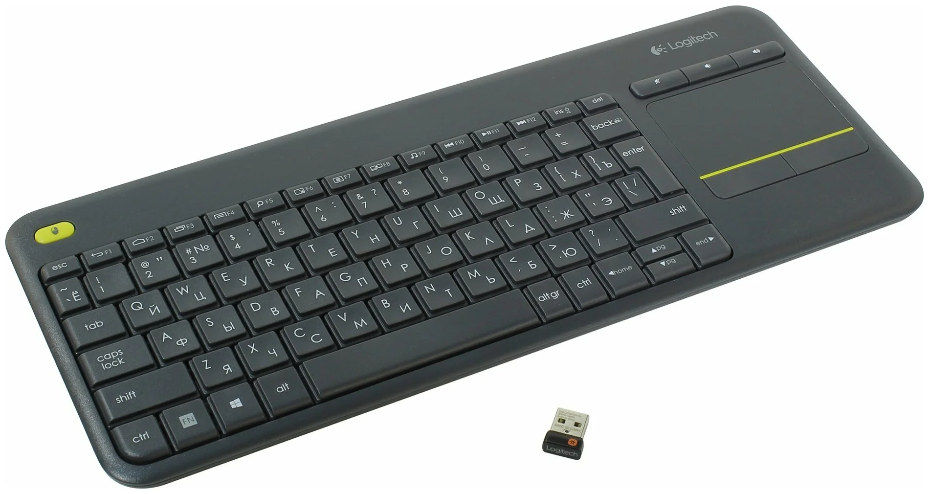 Клавиатура Logitech K400 Touch Plus TV беспроводная, 920-007173