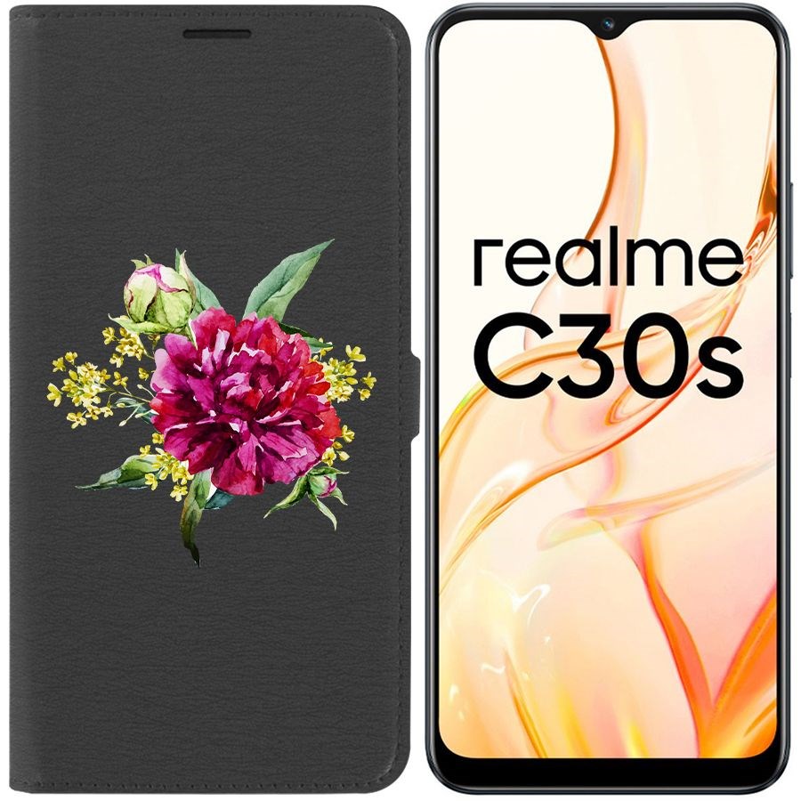 Чехол-книжка Eco Book для Realme C30s Цветочная акварель
