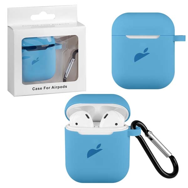 фото Чехол airpods 1/2 silicon case apple chrysanthemum blue nobrand