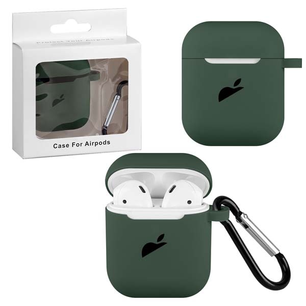 фото Чехол airpods 1/2 silicon case apple dark green nobrand