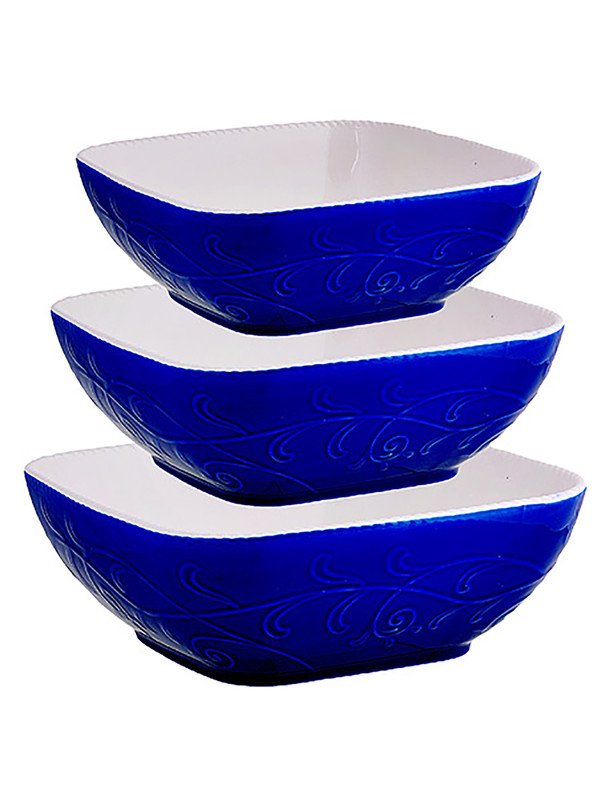 

Набор салатников Loraine 3шт керамика 29571, Синий, 2957
