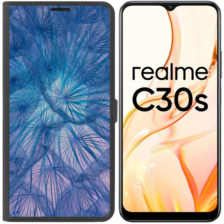 

Чехол-книжка Eco Book для Realme C30s Синий одуванчик, Черный