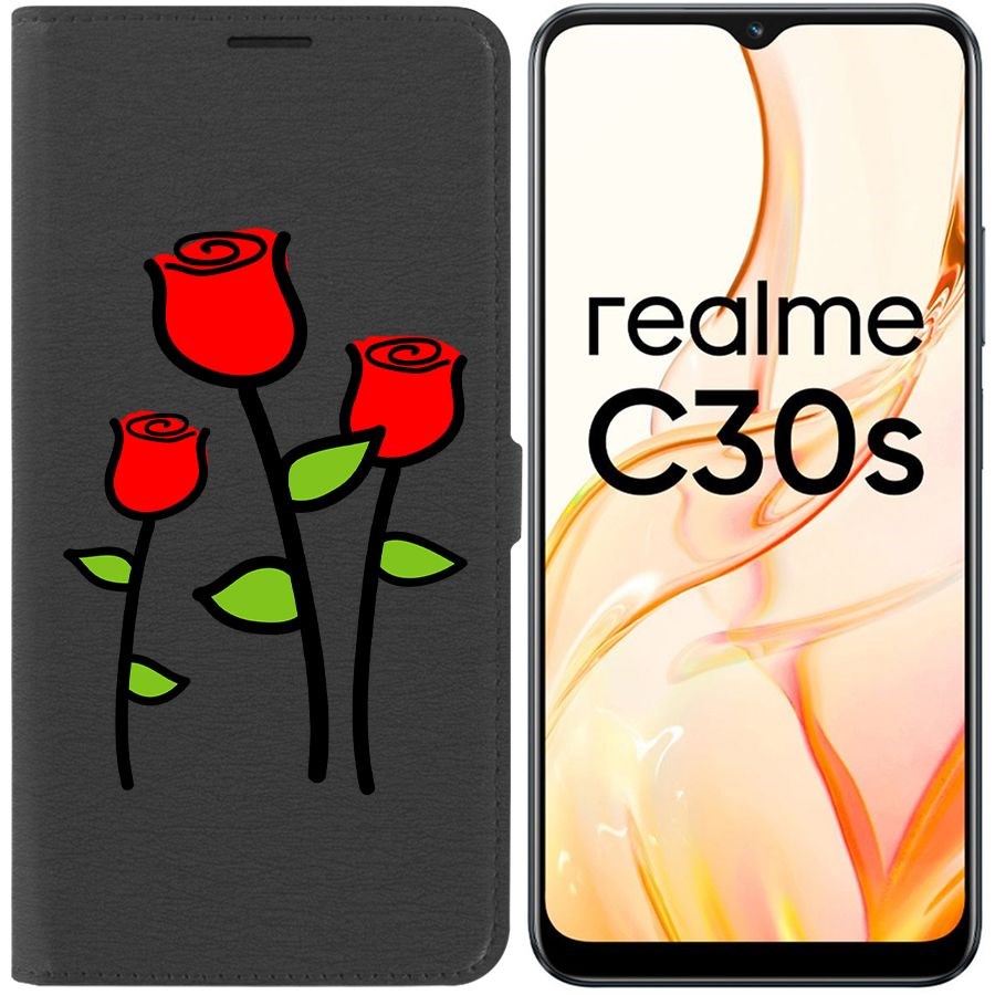 

Чехол-книжка Eco Book для Realme C30s Розочки