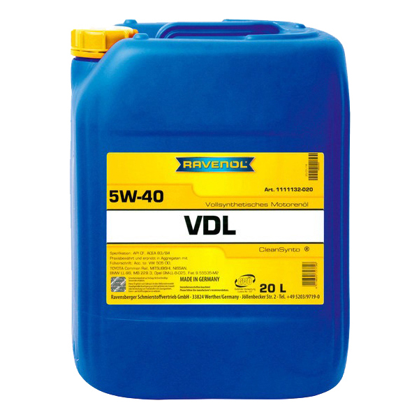 Моторное Масло Ravenol Vdl Sae 5W-40 (20Л) New