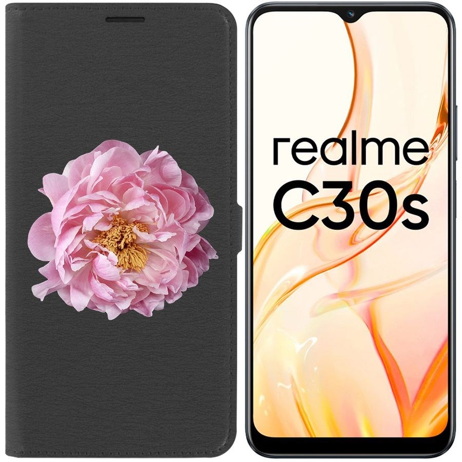 Чехол-книжка Eco Book для Realme C30s Розовый пион