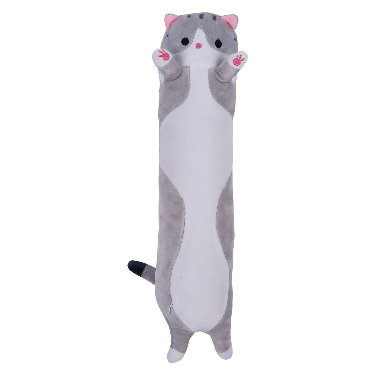 Игрушка мягкая кот-батон, серый, 130 см