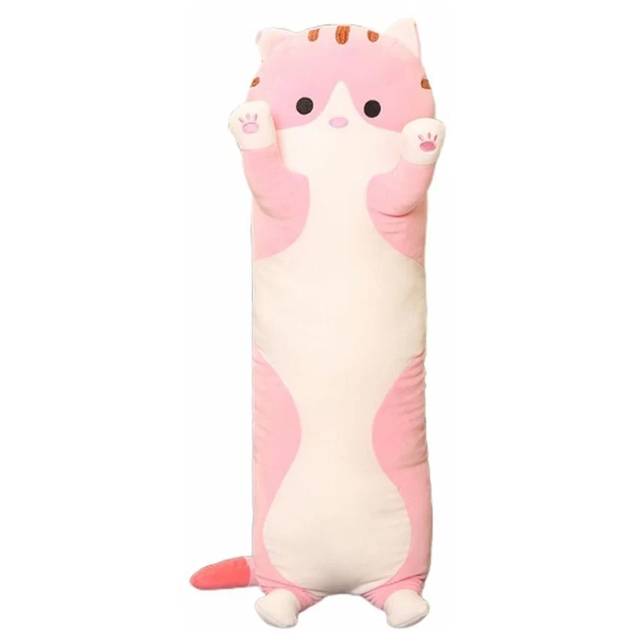 

Игрушка мягкая кот-батон, розовый, 50 см