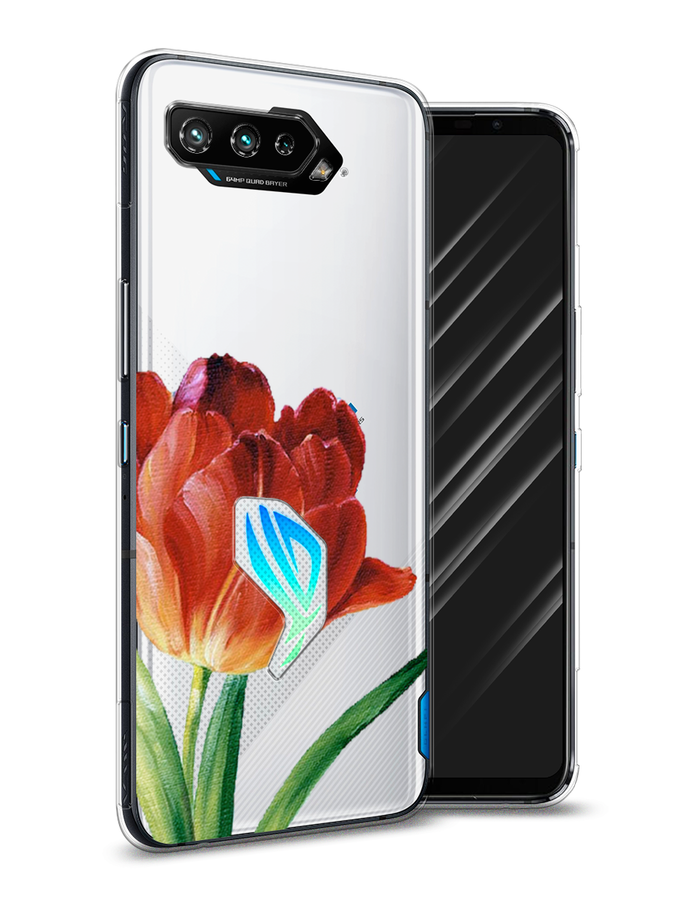 

Чехол Awog на Asus ROG Phone 5 "Красный тюльпан", Оранжевый;зеленый, 44250-8