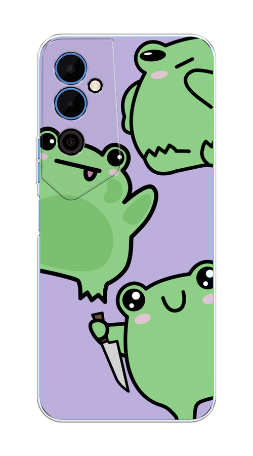 

Чехол на Tecno Pova Neo 2 "Опасные лягушата", Фиолетовый;зеленый;черный, 302450-1