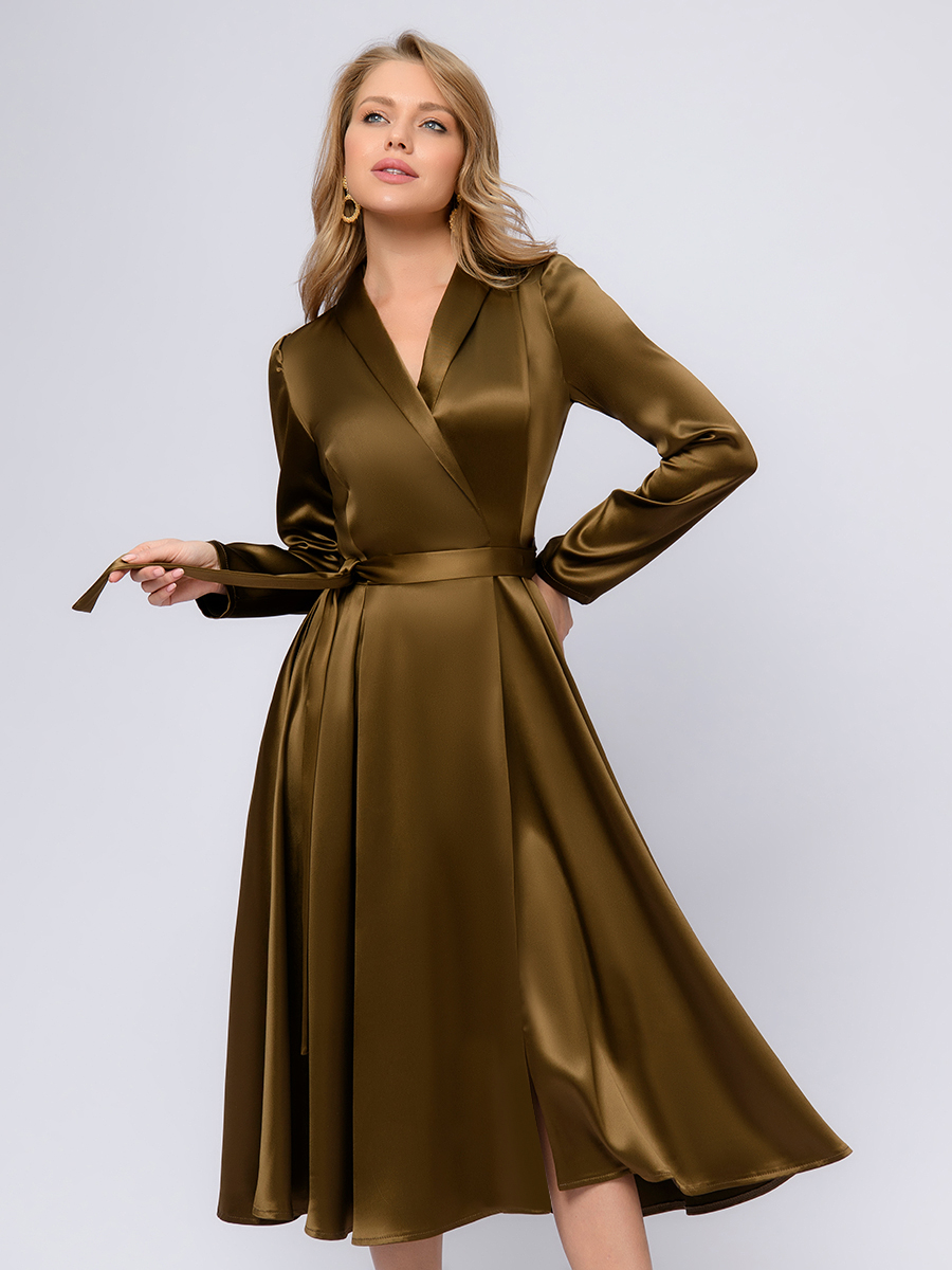 

Платье женское 1001dress 0102373BW коричневое 46, Коричневый, 0102373BW