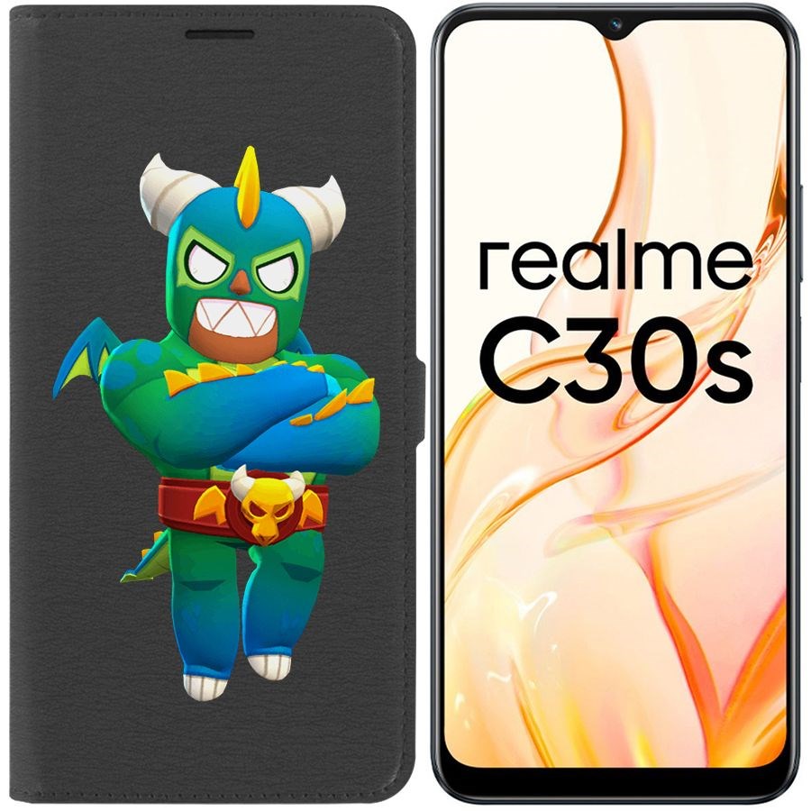 

Чехол-книжка Eco Book для Realme C30s Brawl Stars-Эль Дракон Вердозо