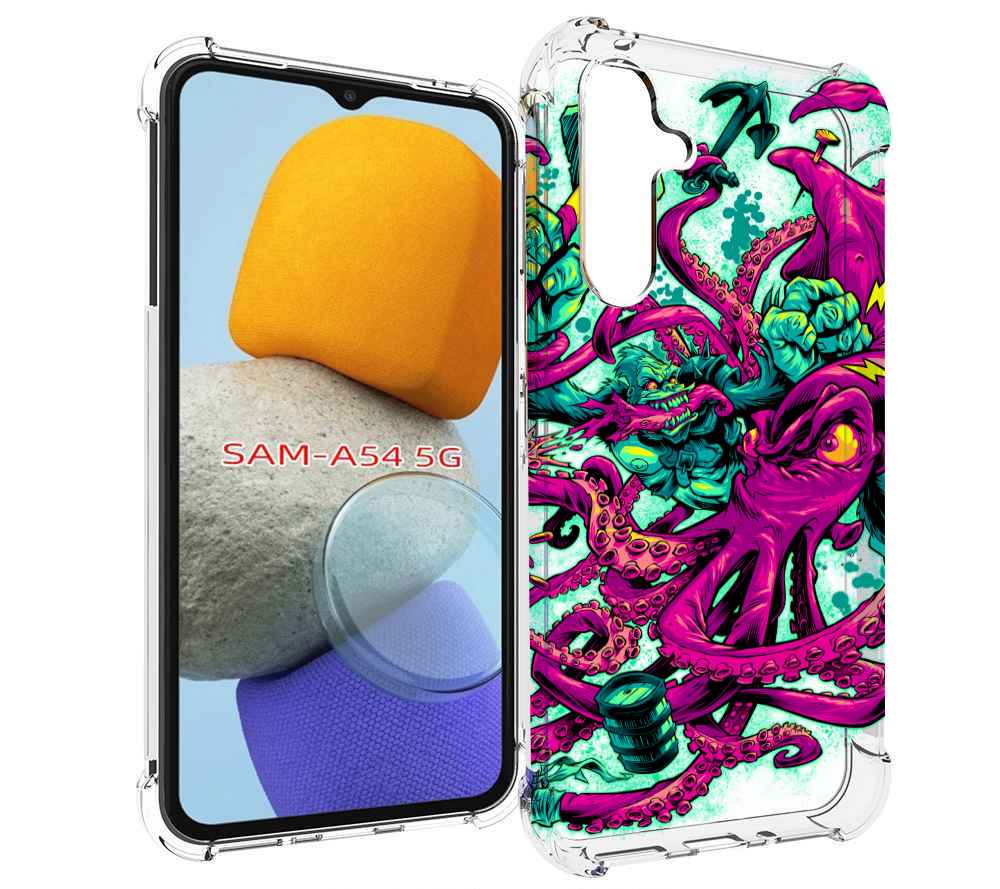 

Чехол MyPads фиолетовый кракен для Samsung Galaxy A54, Tocco