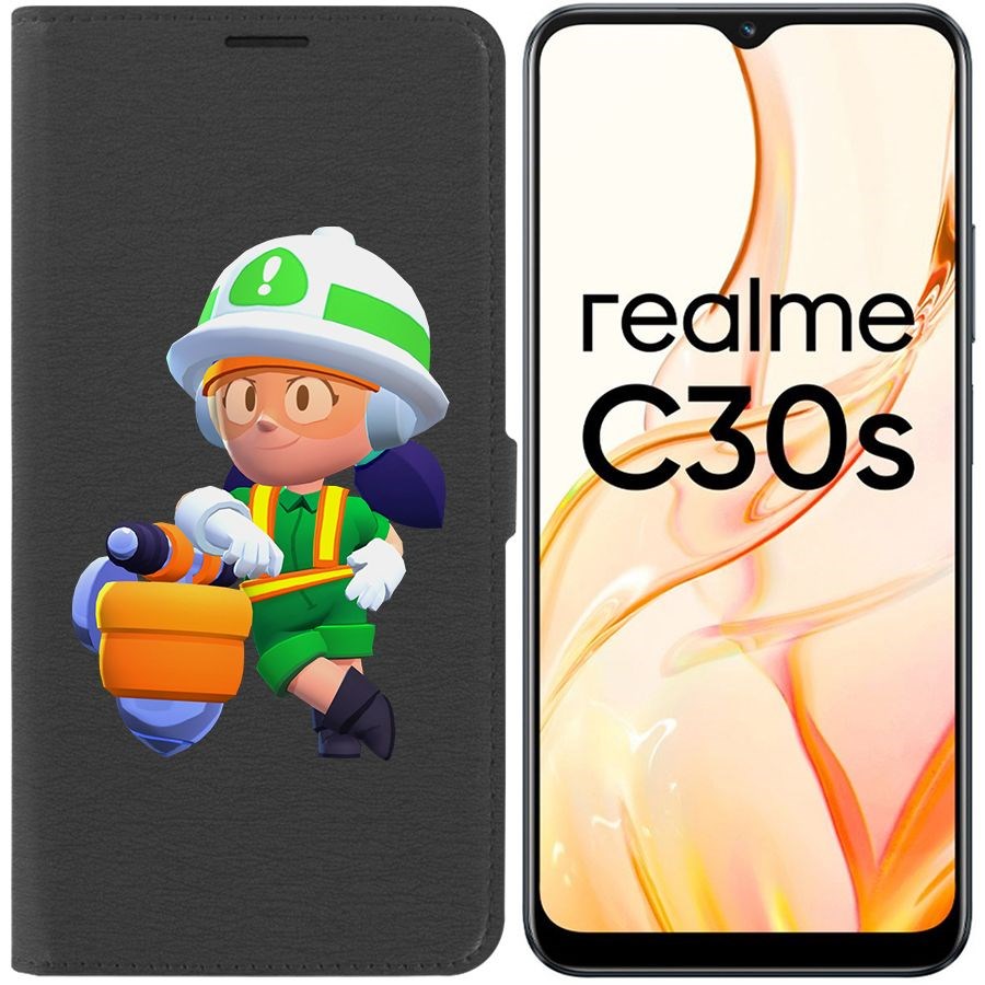 

Чехол-книжка Eco Book для Realme C30s Brawl Stars-Строительница Джеки