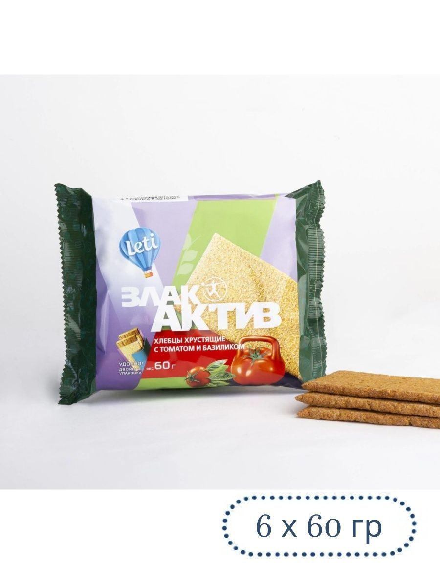 Хлебцы Leti ЗлакАктив пшеничные, 6 шт по 60 г