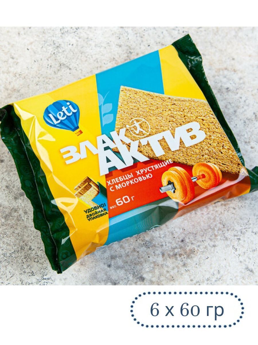 Хлебцы Leti ЗлакАктив пшеничные, 6 шт по 60 г