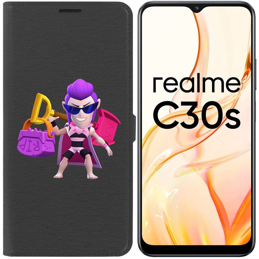 

Чехол-книжка Eco Book для Realme C30s Brawl Stars-Пляжный Мортис