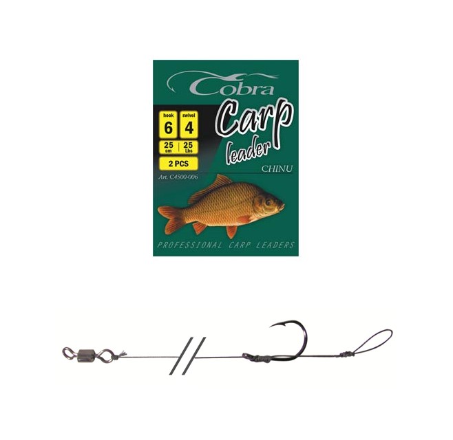 

Рыболовные крючки Cobra Carp Koi C4520 №6, 2 шт, Черный, Крючки с поводком Cobra CARP KOI разм.006 2шт.