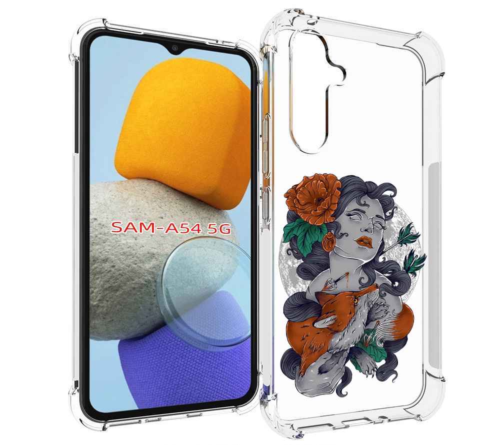 

Чехол MyPads темная девушка с лисой для Samsung Galaxy A54, Tocco