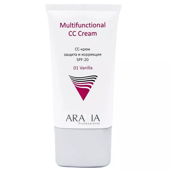 СС-крем Aravia Professional защитный SPF-20 Multifunctional CC Cream, Vanilla 01, 50 мл