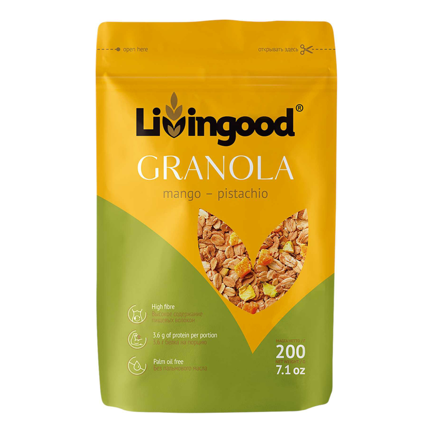 

Гранола Livingood манго и фисташка 200 г