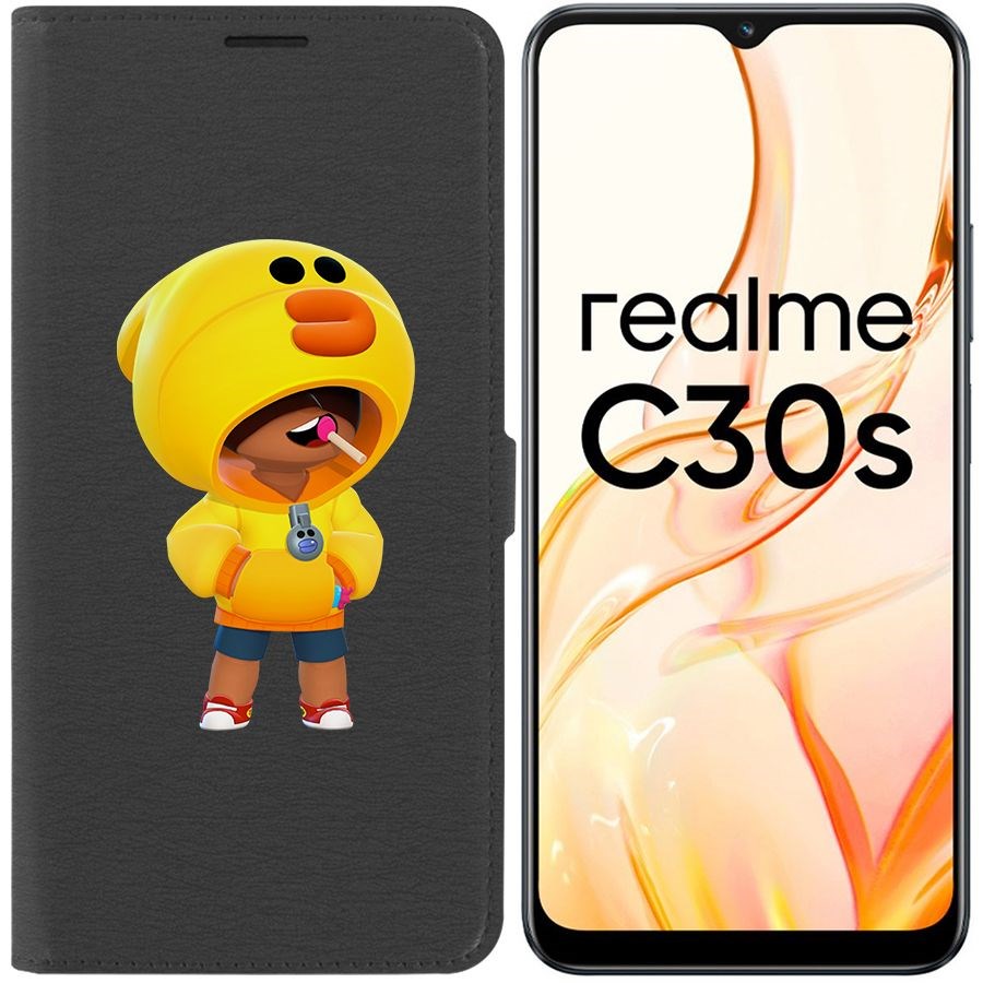 

Чехол-книжка Eco Book для Realme C30s Brawl Stars-Леон Салли
