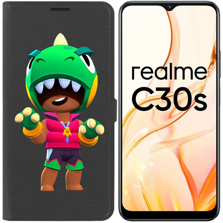 

Чехол-книжка Eco Book для Realme C30s Brawl Stars-Дино Леон
