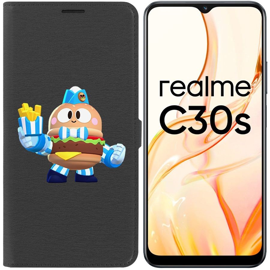 

Чехол-книжка Eco Book для Realme C30s Brawl Stars-Бургер Лу