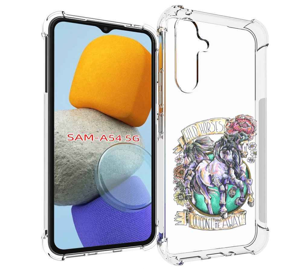 

Чехол MyPads рисунок коней в цветах для Samsung Galaxy A54, Tocco