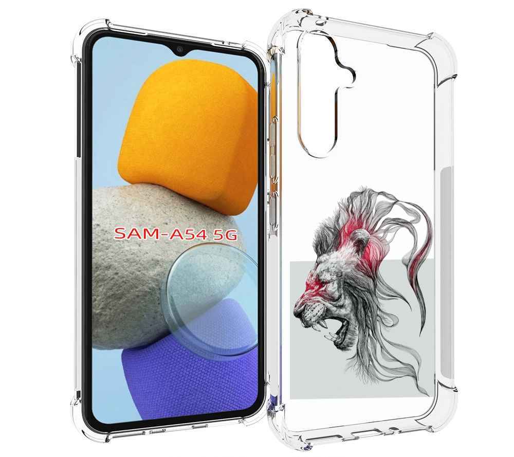 Чехол MyPads разъяренный лев для Samsung Galaxy A54