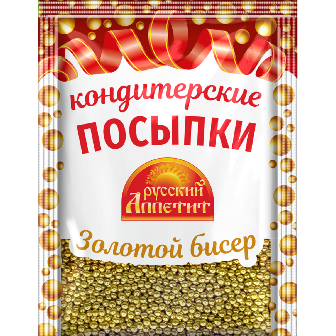 

Посыпка Русский Аппетит Кондитерская Золотой бисер 30 г
