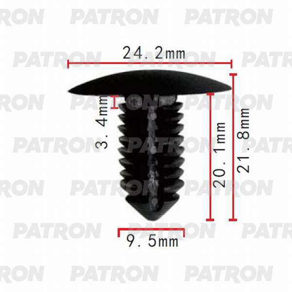 

PATRON 'P370375 Клипса пластмассовая GM применяемость бампер 10шт