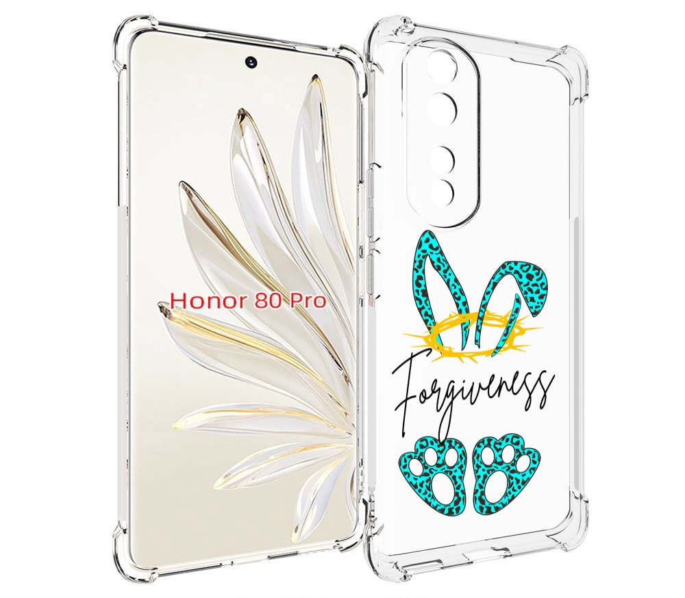 

Чехол MyPads бирюзовое лапки и ушки женский для Honor 80 Pro, Прозрачный, Tocco