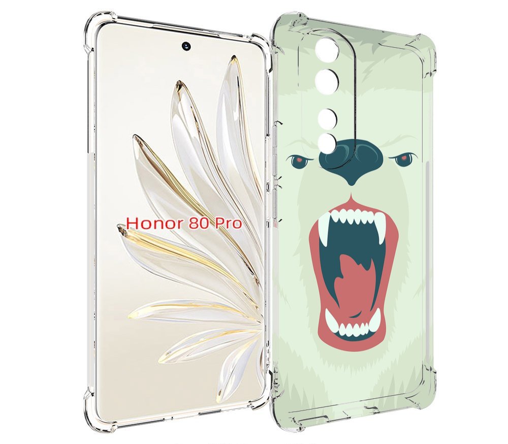

Чехол MyPads белый-медведь для Honor 80 Pro, Прозрачный, Tocco