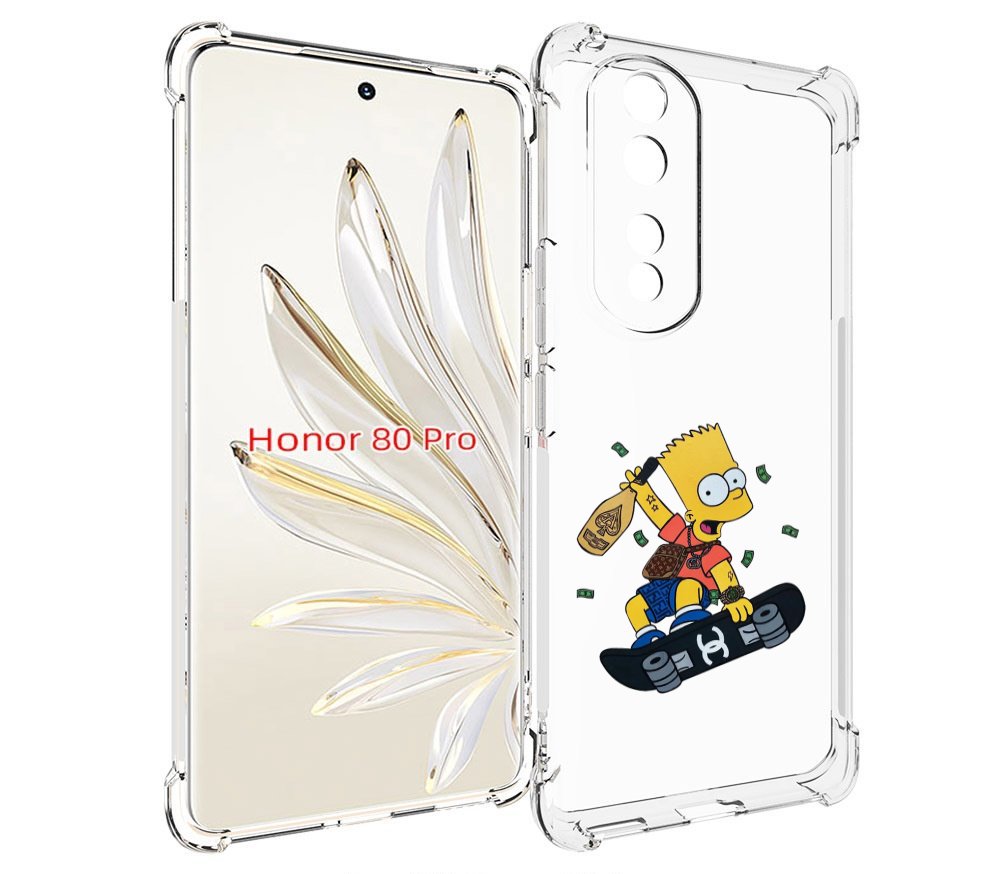 

Чехол MyPads барт-скейтер детский для Honor 80 Pro, Прозрачный, Tocco