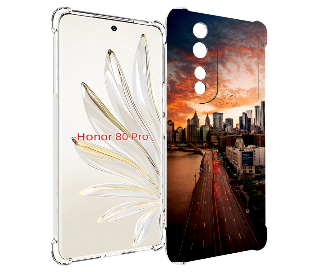 

Чехол MyPads американский город фото для Honor 80 Pro, Прозрачный, Tocco