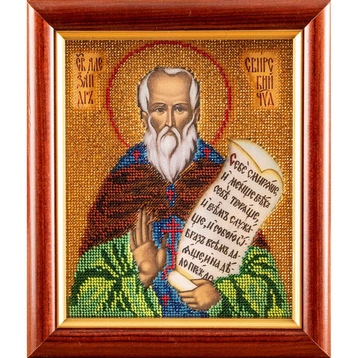 

Вышивка бисером Кроше Св. Александр Свирский12х14,5 см